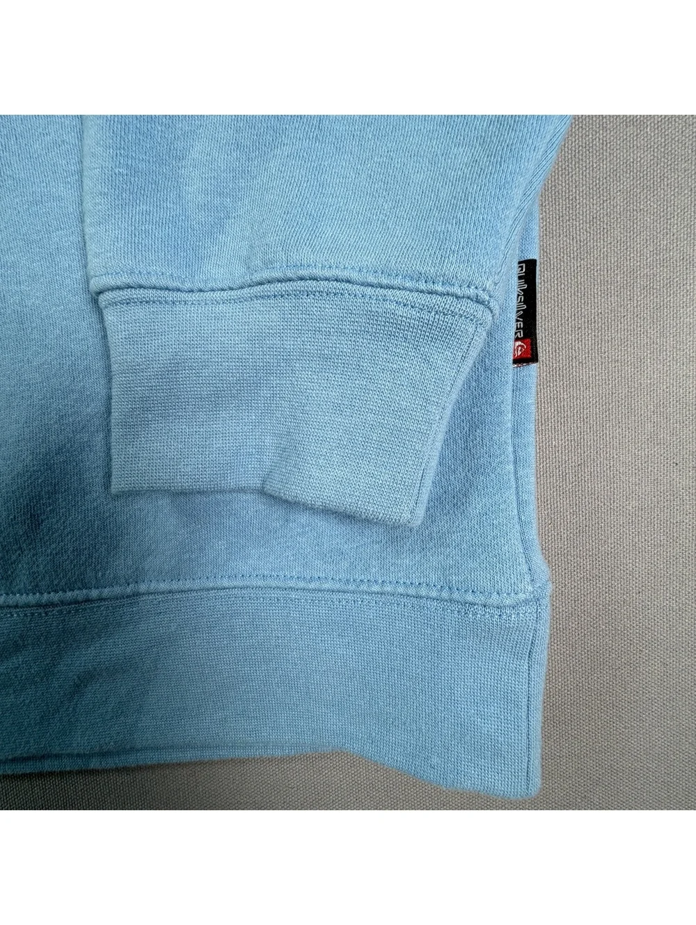 Quiksilver Crewneck Sweatshirt L Light Blue Embroidered Logo Surf Pullover